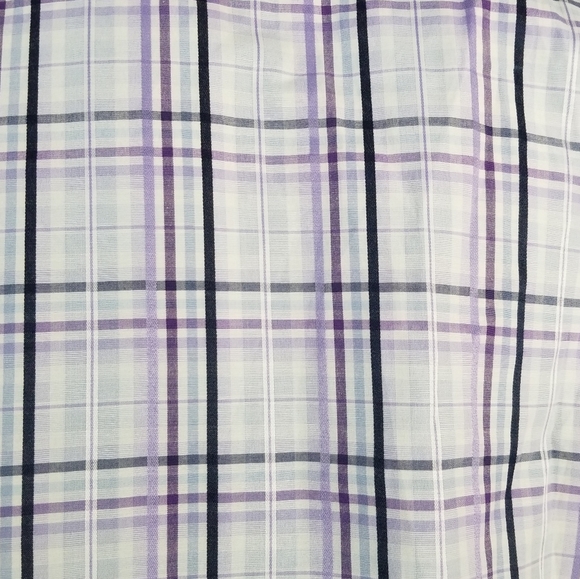 Berto Lucci M Purple Plaid Button-Down Dress Shirt - Picture 7 of 10